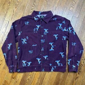 Stussy Mushroom Shroom Corduroy Button-up Long Sleeve Skater Shirt